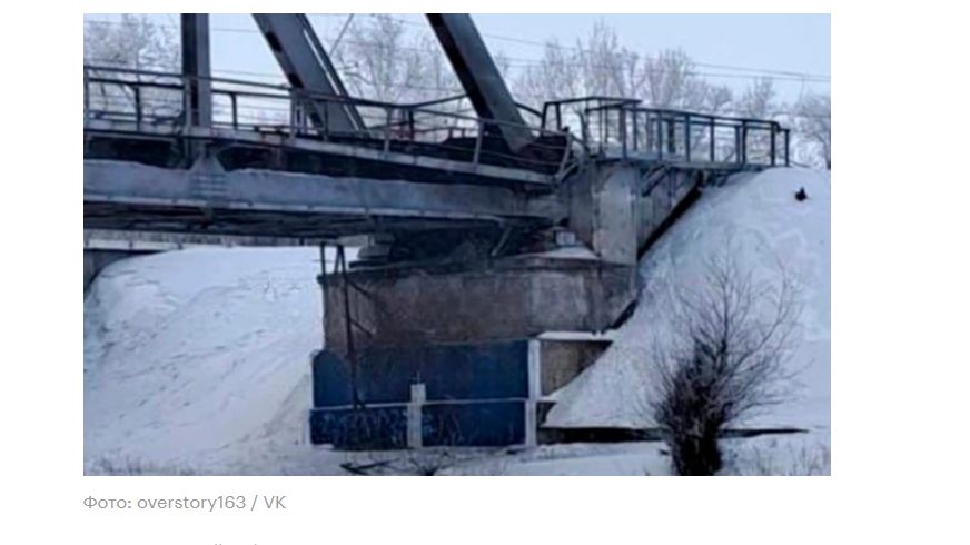 Výbuch poškodil železniční most u ruské Samary